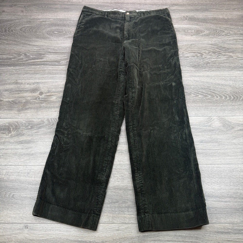 Vineyard Vines Corduroy Pants Mens 34x29 Dark Olive Green Wide Wale Straight Leg